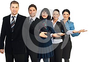 Group of business people welcoming photo