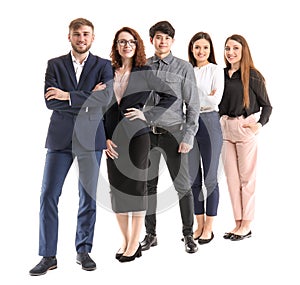 Group of business people on white background