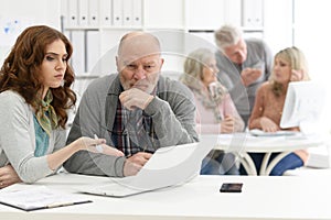 group of business people working at office