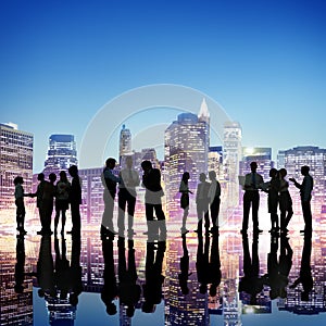 Group of Business People Working Outdoors