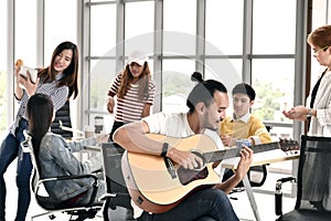 Group of business persons relaxing