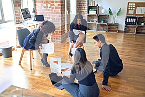 Group of business workers smiling happy and confident