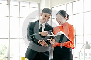 Group businessman working with technology