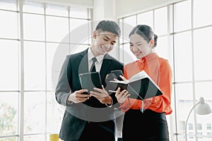 Group businessman working with technology