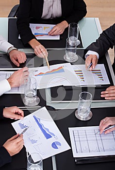 Group of businesspeople discussing plan in office