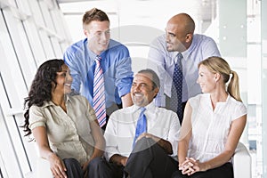 Group of businesspeople in lobby