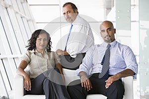 Group of businesspeople in lobby