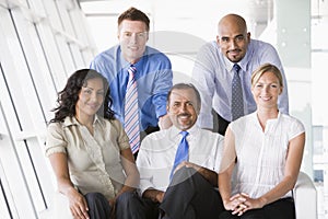 Group of businesspeople in lobby