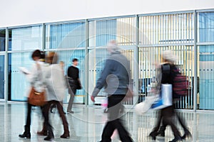 Group of Businesspeople Walking in New Office Building, Motion B