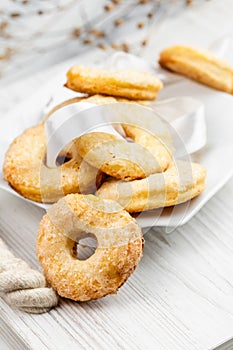 Group of Butter Biscuits Round Shape, Shortbread