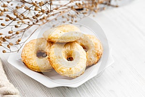 Group of Butter Biscuits Round Shape, Shortbread