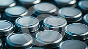 Group of button cell lithium battery, close-up