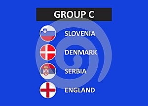 Group C of the European football tournament in Germany 2024. Vector illustration