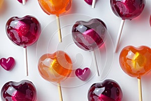 A group of candies on sticks