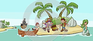 Group of cartoon pirates