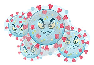 Group of cartoon virus
