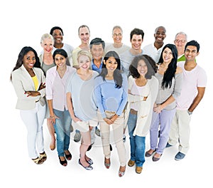 Group of Casual People Standing Smiling