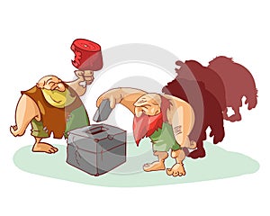 Group of cavemen voting