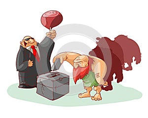 Group of cavemen voting