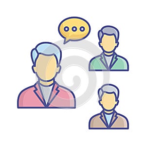 Group chat Vector Icon which can easily modify or edit photo