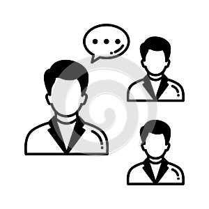 Group chat Vector Icon which can easily modify or edit photo