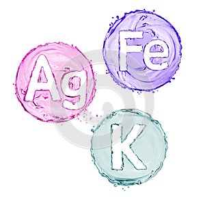 Group of chemical minerals and microelements.