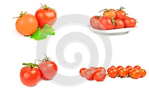 Group of cherry isolated over a white background
