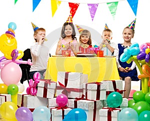 Group of children celebrating birthday