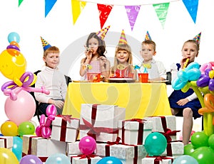 Group of children celebrating birthday