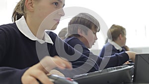 Group Of Children In Computer Class