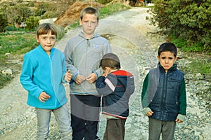 Group of children crying