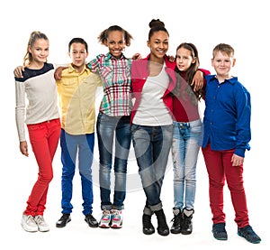 Group of children with different complexion photo