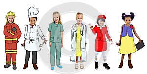 Group of Children in Dreams Job Uniform