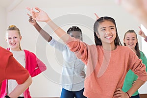 Group Of Children Enjoying Drama Class Together