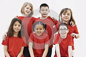 Group Of Children Enjoying Drama Workshop Together