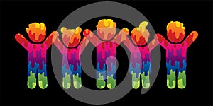 Group of children holding hands Icon