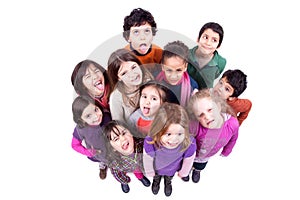 Group of children making faces