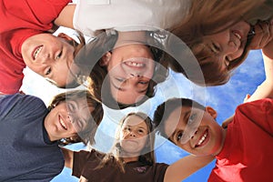 Group of Children Playing Around Outdoors