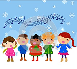 Group of children singing