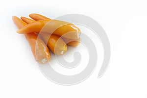 Group chilli yellow on white background