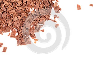 Group of chocolate shavings.