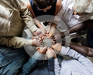 Group of christian people are praying together