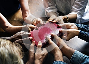 Group of christian people are praying together