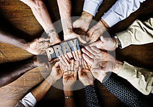 Group of christianity people praying hope together