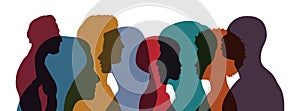 Group of citizens flat vector illustration and multicultural citizens
