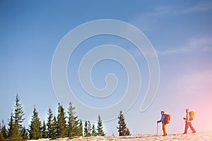 A group of climbers in the mountains.