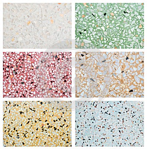 Group of closeup surface marble floor texture background