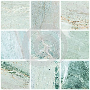 Group of closeup surface marble stone wall texture background