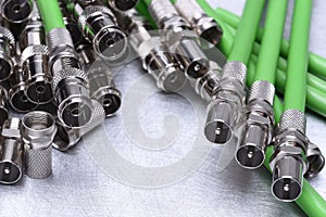 Group of coaxial tv connectors