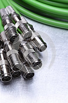 Group of coaxial tv connectors
